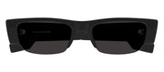 Alexander McQueen AM 0404S 001 Semi-Rimless Plastic Black Sunglasses with Grey Lens
