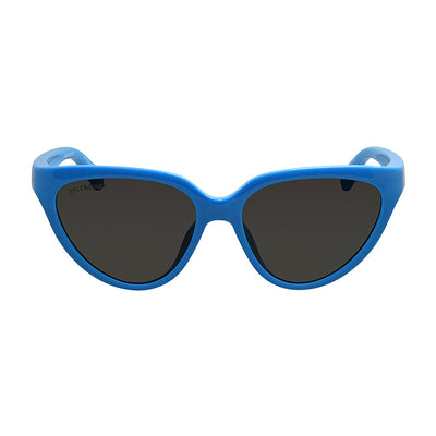 Balenciaga BB 0149S 007 Cat Eye Plastic Light Blue Sunglasses with Grey Lens