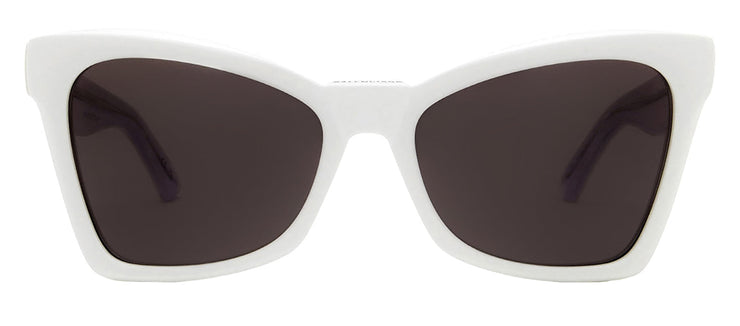 Balenciaga EVERYDAY BB 0231S 005 Cat-Eye Plastic White Sunglasses with Grey Lens