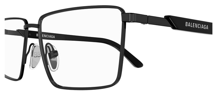 Balenciaga EVERYDAY BB 0247O 003 Rectangle Metal Grey Eyeglasses with Logo Stamped Demo Lenses