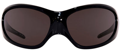 Balenciaga EXTREME BB 0252S 001 Wrap Plastic Black Sunglasses with Grey Lens