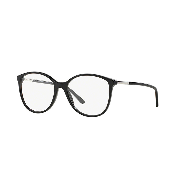 Burberry BE 2128 3001 Phantos Plastic Black Eyeglasses with Logo Stamped Demo Lenses