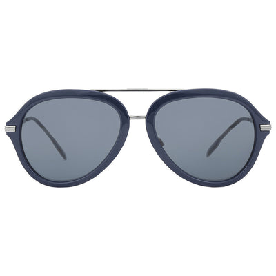 Burberry BE 4377 403487 Pilot Plastic Blue Sunglasses with Dark Grey Lens