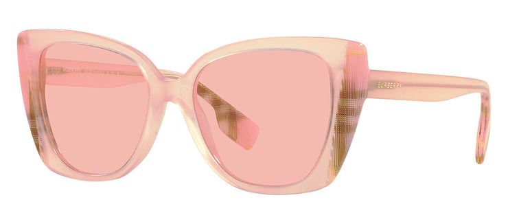 Burberry BE 4393F 4052/5 Cat Eye Plastic Pink/Check Pink Sunglasses with Light Pink Lens
