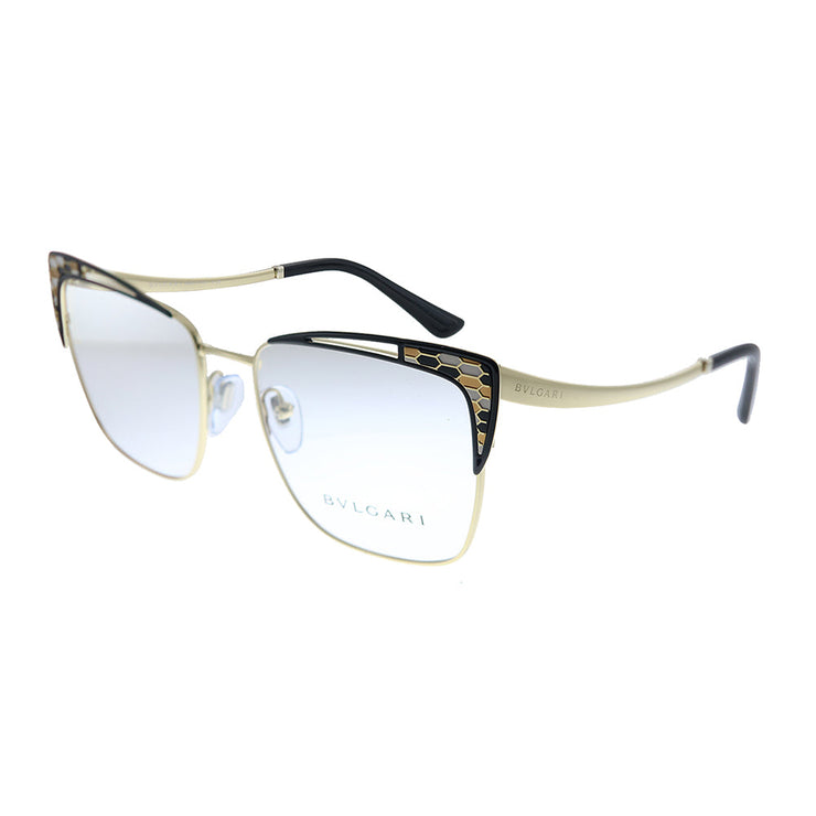 Bvlgari BV 2230 2018 Cat-Eye Metal Black Eyeglasses with Logo Stamped Demo Lenses