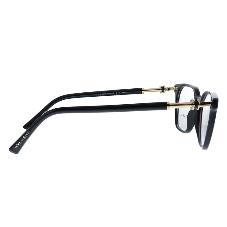 Bvlgari BV 4178 501 Rectangle Plastic Black Eyeglasses with Logo Stamped Demo Lenses