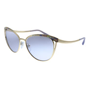 Bvlgari BV 6083 2014 Rectangle Metal Gold Sunglasses with Purple Lens
