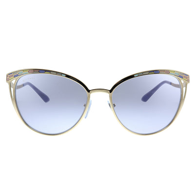 Bvlgari BV 6083 2014 Rectangle Metal Gold Sunglasses with Purple Lens