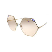 Bvlgari BV 6160 2014/3 Geometric Metal Gold Sunglasses with Brown Lens