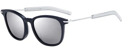 Dior CD BlackTie195S MZN Rectangular Plastic Blue Sunglasses with Silver Mirror Lens