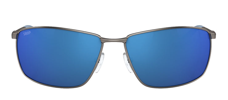 Costa Del Mar Costa TRT 247 Rectangle Metal Gunmetal Sunglasses with Blue Mirrored Polarized Lens