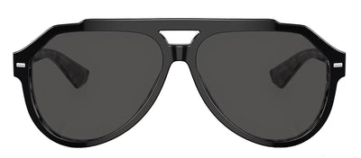 Dolce & Gabbana DG 4452 340387 Aviator Plastic Black Sunglasses with Grey Lens