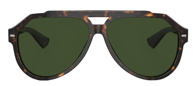 Dolce & Gabbana DG 4452 502/71 Aviator Plastic Havana Sunglasses with Green Lens