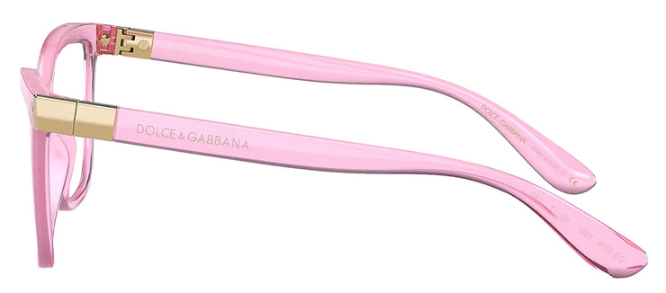 Dolce & Gabbana DG 5076 3097 Cat-Eye Plastic Pink Eyeglasses with Logo Stamped Demo Lenses