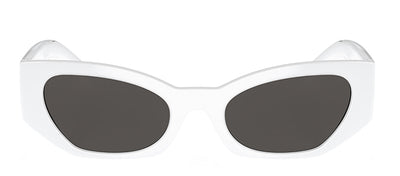 Dolce & Gabbana DG 6186 331287 Cat Eye Plastic White Sunglasses with Dark Grey Classic Lens