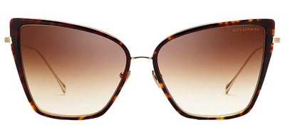 Dita DT 21013 B-TRT-GLD Cat-Eye Metal Tortoise Sunglasses with Brown Gradient Lens