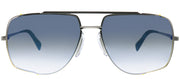 Dita DT DRX-2010 K-PLD Aviator Metal Silver Sunglasses with Soft Blue Mirror Gradient AR Lens