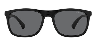 Emporio Armani EA 4158 588987 Square Plastic Black Sunglasses with Dark Grey Lens