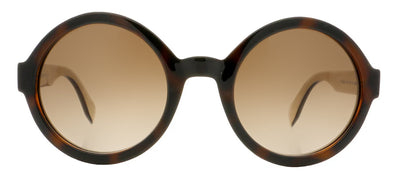 Fendi FF 120 MIY Oval Plastic Havana Sunglasses with Brown Gradient Lens