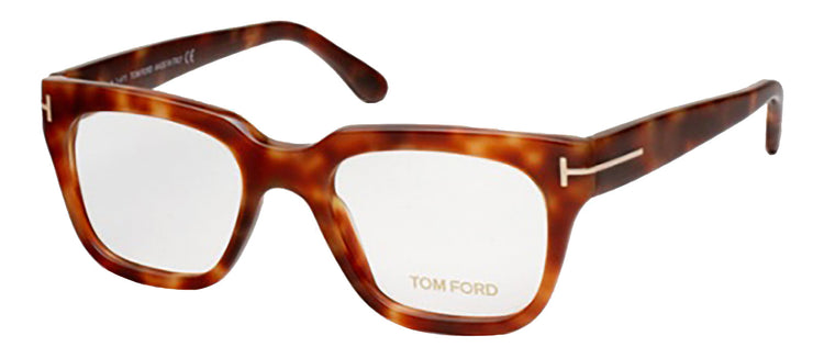 Tom Ford FT 5216 052 Rectangular Plastic Havana Eyeglasses with Clear Demo Lenses