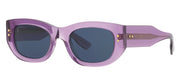 Gucci GUCCI LOGO GG 1215S 003 Rectangle Plastic Purple Sunglasses with Blue Lens