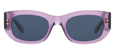 Gucci GUCCI LOGO GG 1215S 003 Rectangle Plastic Purple Sunglasses with Blue Lens