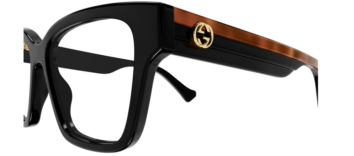 Gucci WEB GG 1302O 004 Black Plastic Cat-Eye Eyeglasses 55mm GUCCI Eyeglasses GG1302O 004 Black 2024 main image 3
