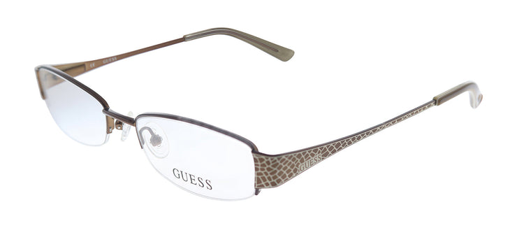 Guess GU 2270 BRN Rectangle Metal Black Eyeglasses with Logo Stamped Demo Lenses