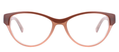 Guess GU 2322 BRN Cat Eye Plastic Brown Eyeglasses with Logo Stamped Demo Lenses