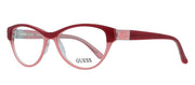 Guess GU 2322 BU Cat-Eye Plastic Pink Eyeglasses with Logo Stamped Demo Lenses
