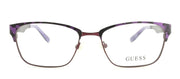 Guess GU 2471 O24 Square Metal Purple Eyeglasses with Logo Stamped Demo Lenses