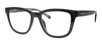 Kate Spade KS Jazelle/BB 807 Square Plastic Black Reading Glasses with Clear Blue Block Coating Lens