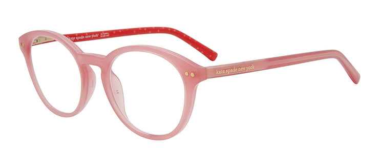 Kate Spade KS Kinslee 35J Round Plastic Pink Eyeglasses with Clear Blue Block Lens