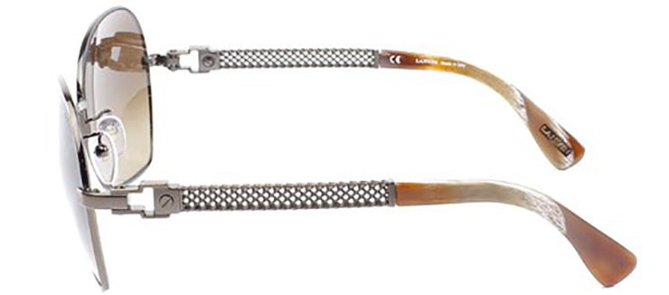 Lanvin LN 24 SMQ Geometric Metal Brown Sunglasses with Brown Gradient Lens