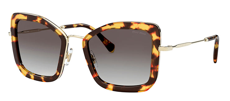 Miu Miu MU 55VS 7S00A7 Butterfly Metal Havana Sunglasses with Grey Gradient Lens