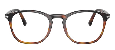 Persol PO 3007V 1160 Square Plastic Tortoise Eyeglasses with Logo Stamped Demo Lenses