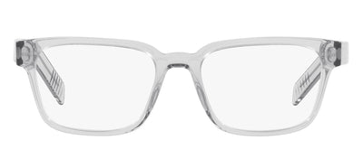 Prada PR 15WV U431O1 Rectangle Plastic Grey Eyeglasses with Logo Stamped Demo Lenses