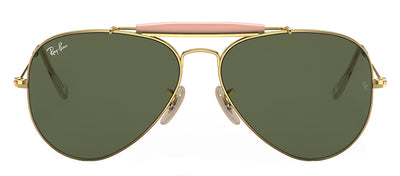 Ray-Ban RB 3029 L2112 Aviator Metal Gold Sunglasses with Green Lens