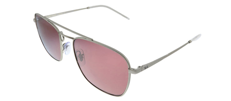 Ray-Ban RB 3588 911675 Square Metal Silver Sunglasses with Purple Anti-Reflective Lens