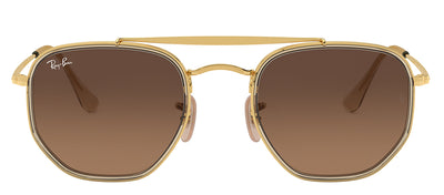 Ray-Ban RB 3648M 912443 Irregular Metal Gold Sunglasses with Brown Gradient Lens
