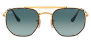 Ray-Ban RB 3648 91023M Irregular Metal Havana Sunglasses with Blue Gradient Lens