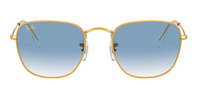 Ray-Ban RB 3857 91963F Square Metal Gold Sunglasses with Blue Gradient Lens