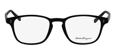 Salvatore Ferragamo SF 2913 001 Square Plastic Black Eyeglasses with Logo Stamped Demo Lenses