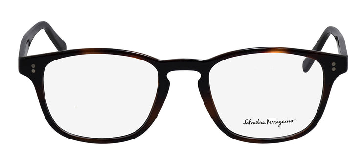 Salvatore Ferragamo SF 2913 241 Square Plastic Tortoise/Black Eyeglasses with Logo Stamped Demo Lenses