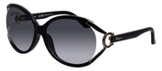 Salvatore Ferragamo SF 600S 001 Oval Plastic Black Sunglasses with Grey Gradient Lens