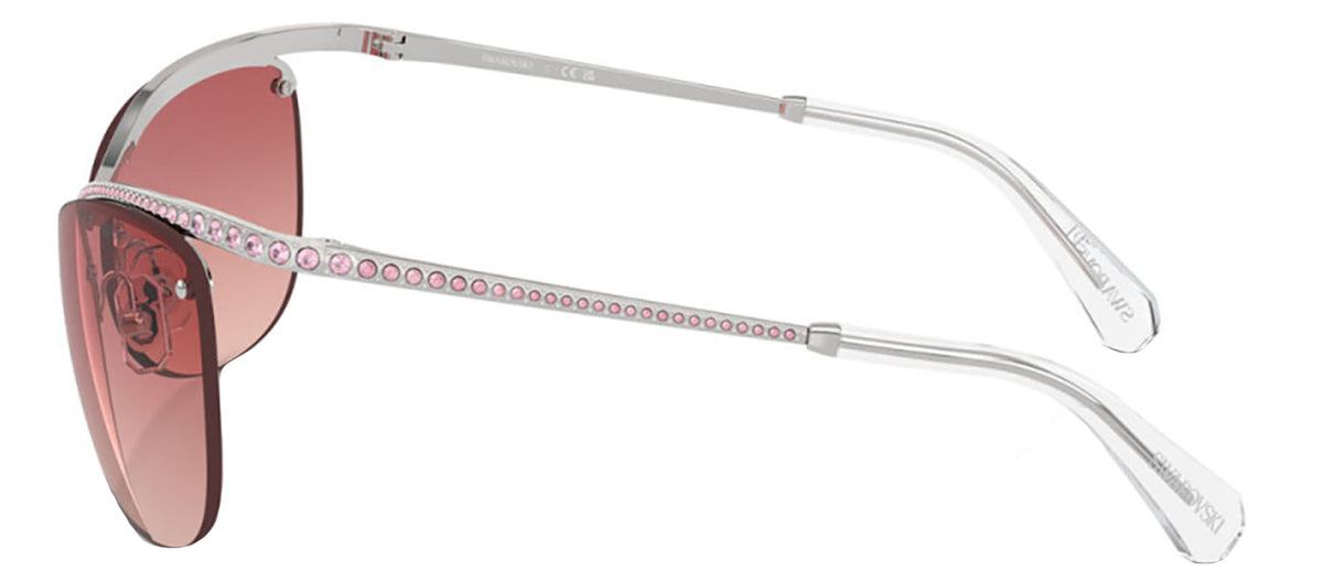 Swarovski SK 7018 4001A5 Silver Metal Irregular Sunglasses Pink Gradient Lens Swarovski SK7018 Sunglasses 4001A5 Silver - eye-oo.com main image 4