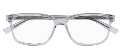 Saint Laurent SL 458O 007 Rectangle Plastic Grey Eyeglasses with Logo Stamped Demo Lenses