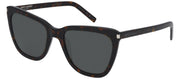Saint Laurent CLASSIC SL 548S 002 Cat-Eye Plastic Havana Sunglasses with Grey Lens