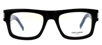 Saint Laurent CLASSIC SL 574O 001 Rectangle Plastic Black Eyeglasses with Logo Stamped Demo Lenses