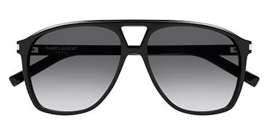 Saint Laurent NEW WAVE SL 596S 006 Aviator Plastic Black Sunglasses with Grey Gradient Lens